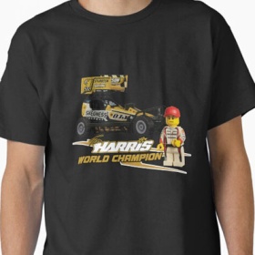 F1 Stock Car Racing Tom Harris Lego design t-shirt