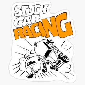 Retro Stock Car Racing Sticker